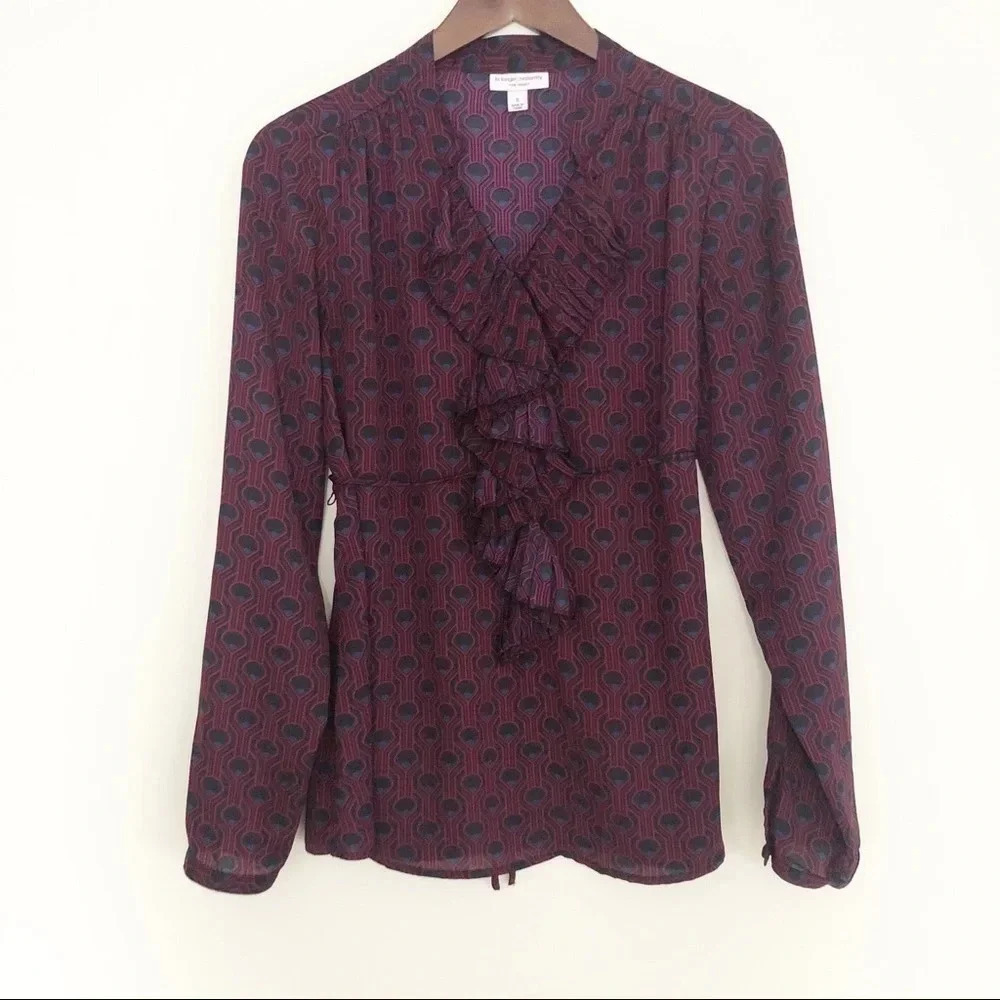 🍁 Liz Lange Maternity | Pleated Ruffle Career Top
